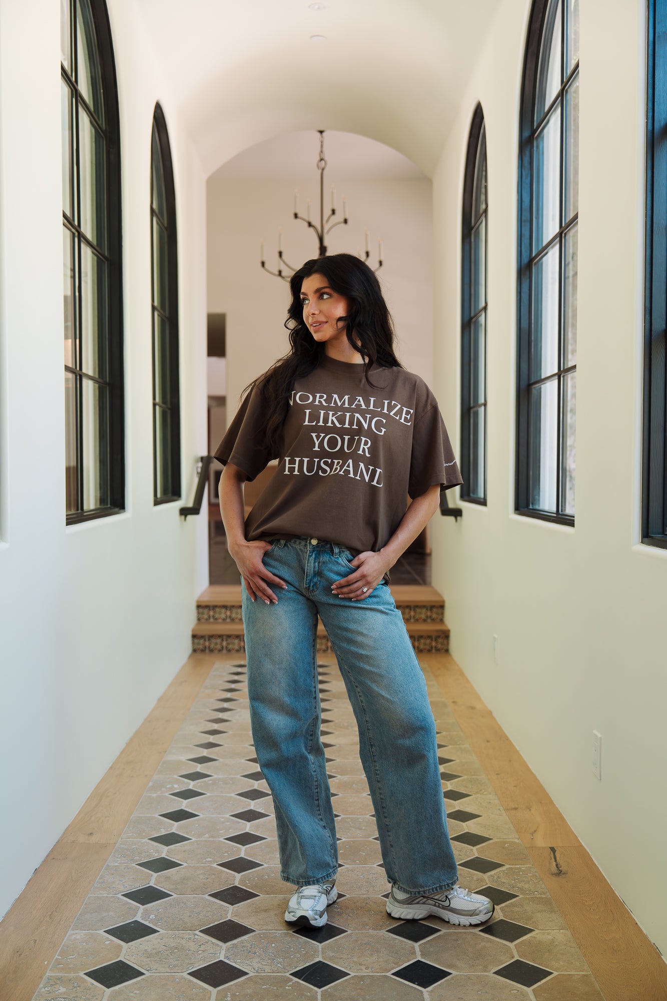 Normalize Liking Your Husband Oversized Tee - Chocolate