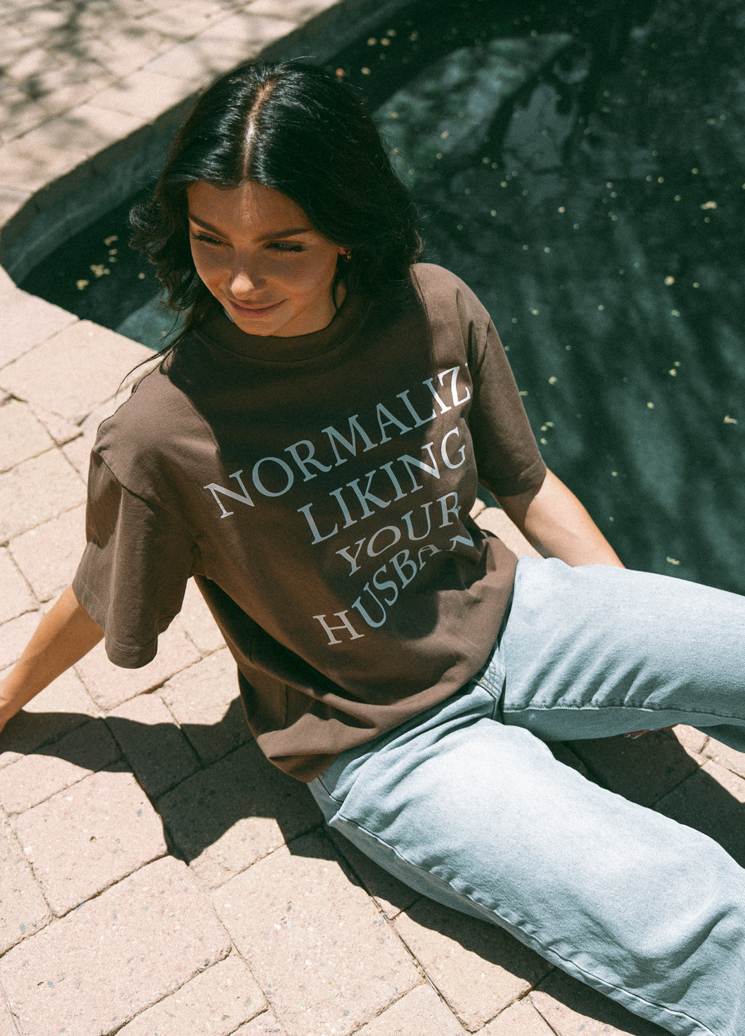 Normalize Liking Your Husband Oversized Tee - Chocolate