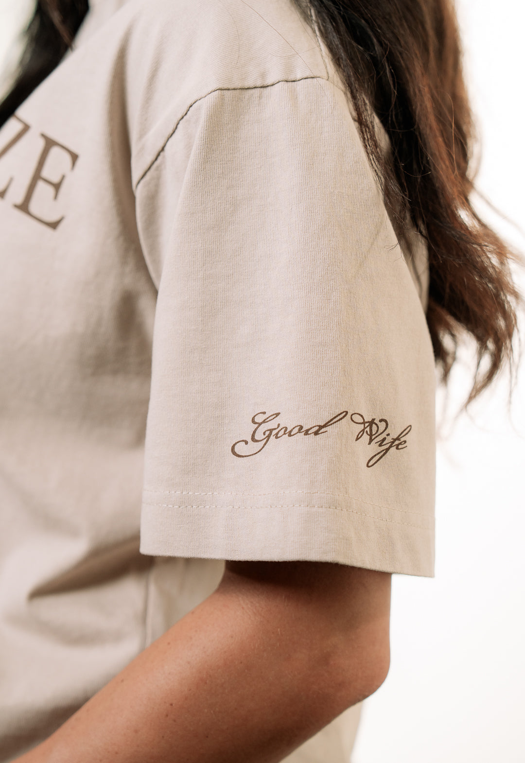 Normalize Liking Your Husband Oversized Tee - Latte