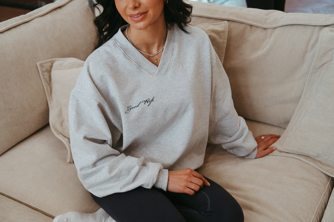 Normalize Liking Your Husband V-Neck Sweatshirt
